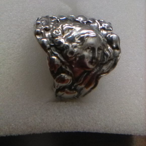 Jewelry - Lady with Lily of the Valley Silver Spoon Ring